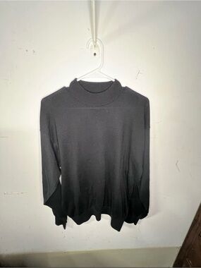 Vintage Va Bene Sweater Men  Large Black Silk Blend Mock Neck Layer Classic B82
